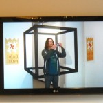 Me encased in an optical illusion at the Escher Museum.