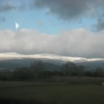 Snow on the Scottish hills.