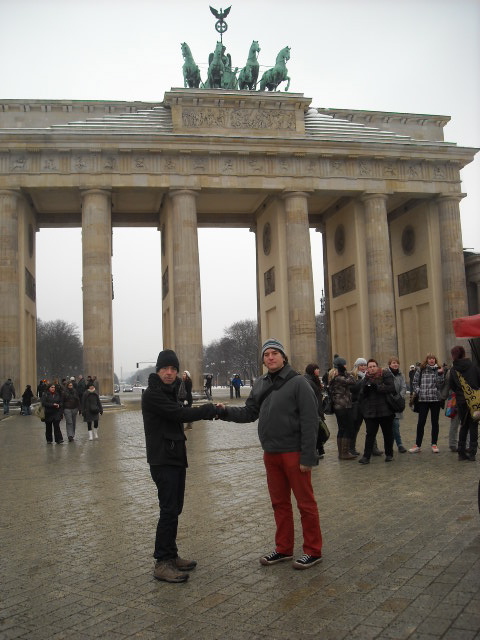 East meets West at the Brandenberg Gate.